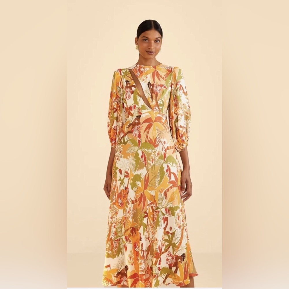 FARM Rio Multicolor Floral Midi Dress